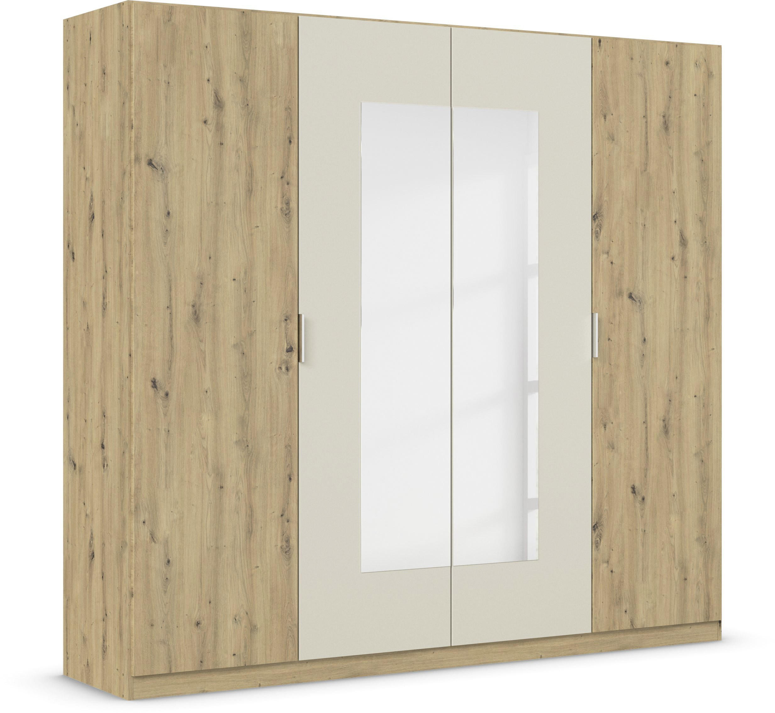 DREHTÜRENSCHRANK 226/210/54 cm 4-türig Champagner, Eiche Artisan  - Champagner/Alufarben, Design, Glas/Holzwerkstoff (226/210/54cm) - Boxxx