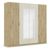 DREHTÜRENSCHRANK in Champagner, Eiche Artisan  - Champagner/Alufarben, Design, Glas/Holzwerkstoff (226/210/54cm) - Boxxx