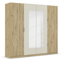 DREHTÜRENSCHRANK in Champagner, Eiche Artisan  - Champagner/Alufarben, Design, Glas/Holzwerkstoff (226/210/54cm) - Boxxx