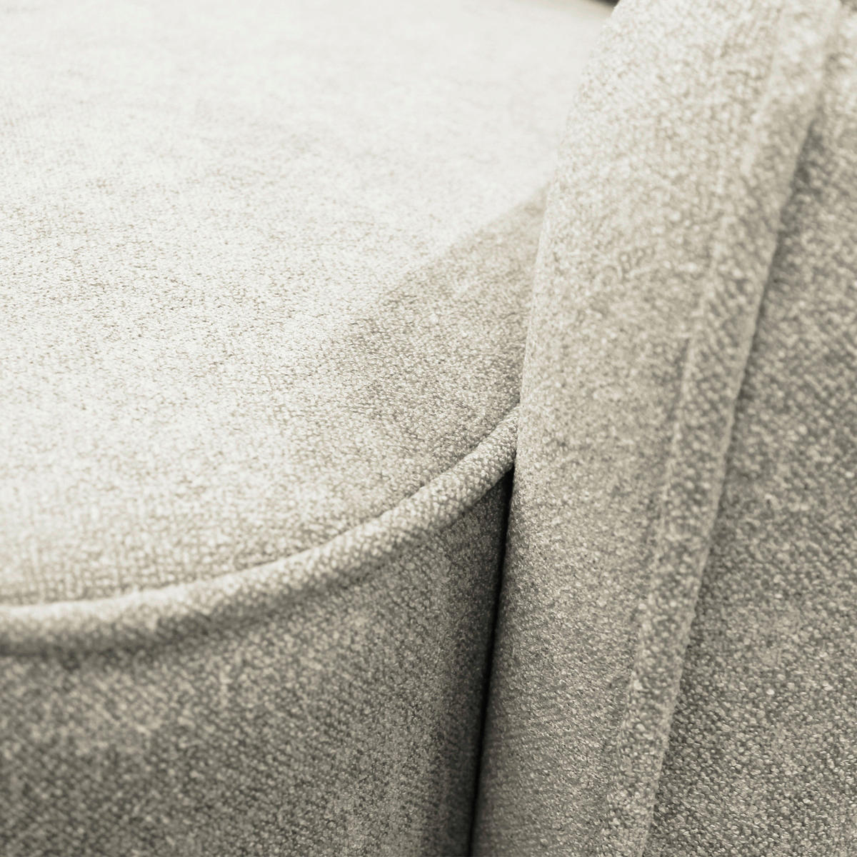ECKSOFA Creme Struktur, Bouclé  - Creme/Schwarz, Design, Kunststoff/Textil (209/143cm) - MID.YOU