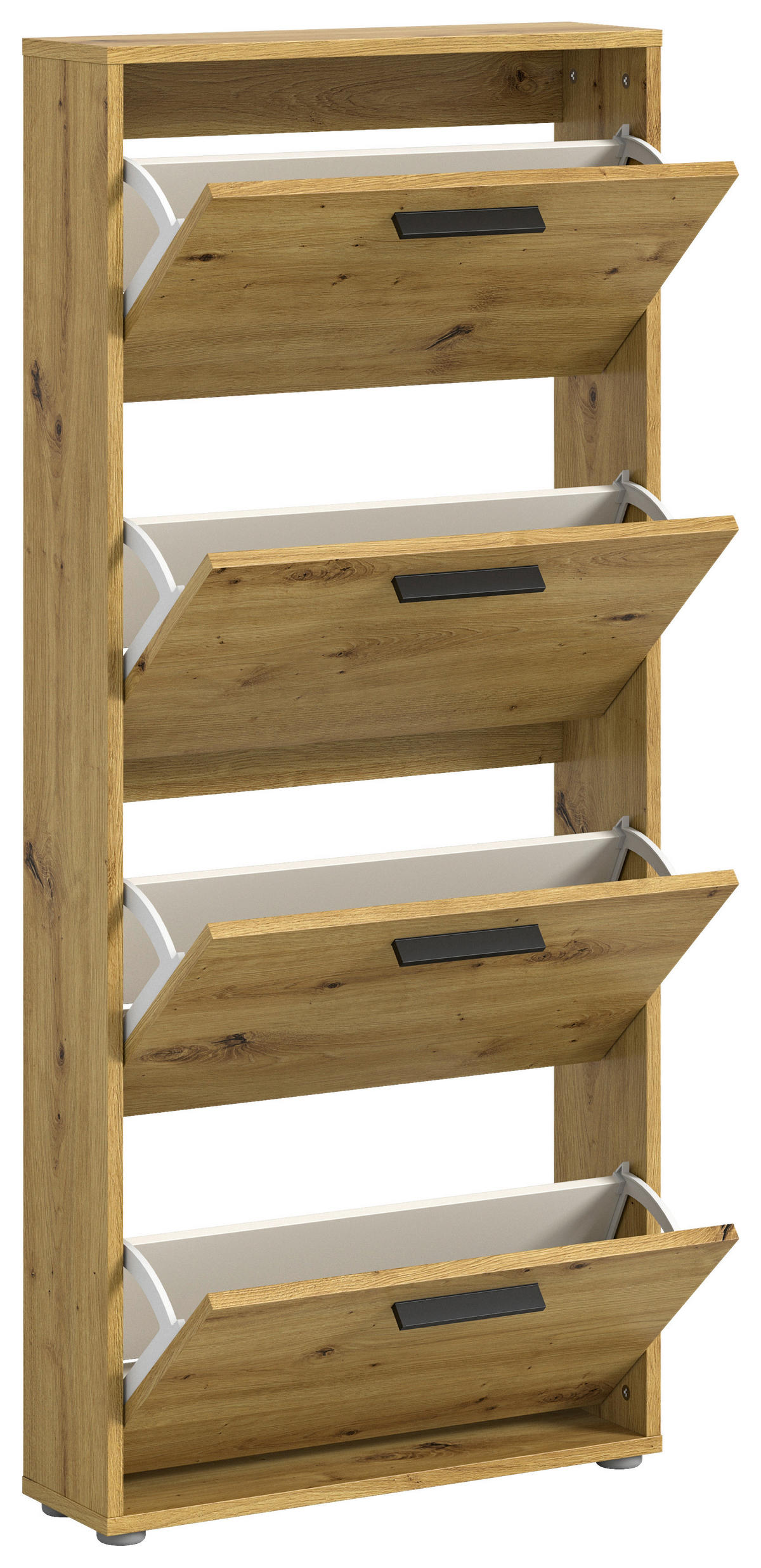 BILLENŐS CIPŐSSZEKRÉNY 59/136/17 cm  - fekete/Artisan tölgy, Design, műanyag/faalapú anyag (59/136/17cm) - Carryhome