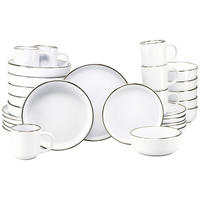 KOMPLETT SERVIS Nordic Festive Weiss 30 delar  - vit/guldfärgad, Basics, keramik - Creatable