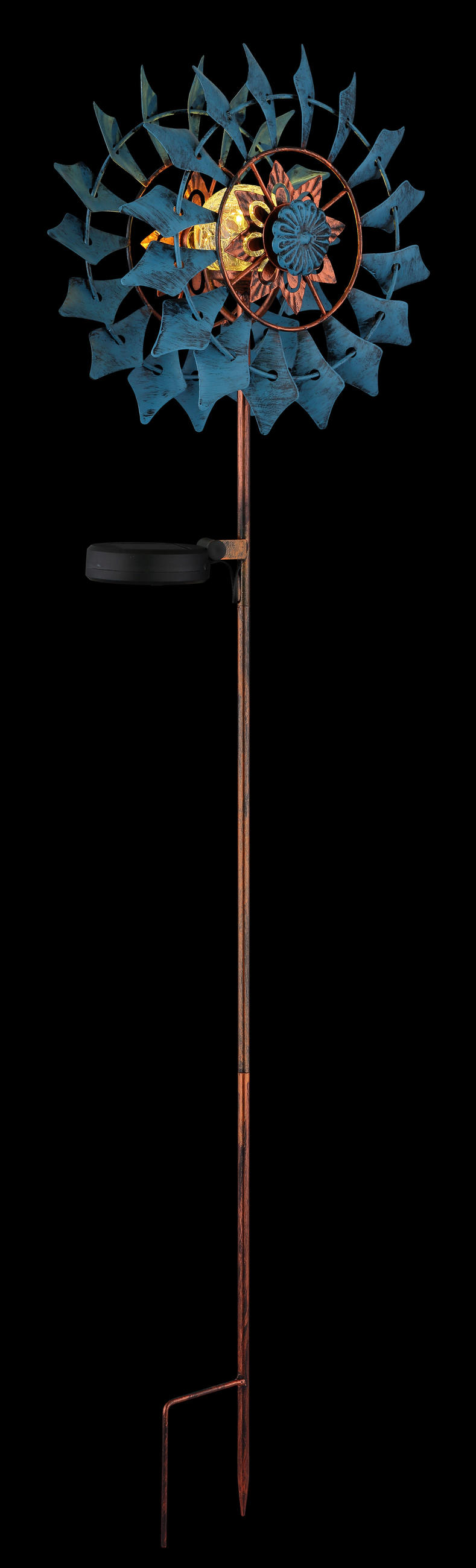 SOLARLEUCHTE  - Blau/Klar, Design, Glas/Metall (22,5/11,5/92cm) - Globo