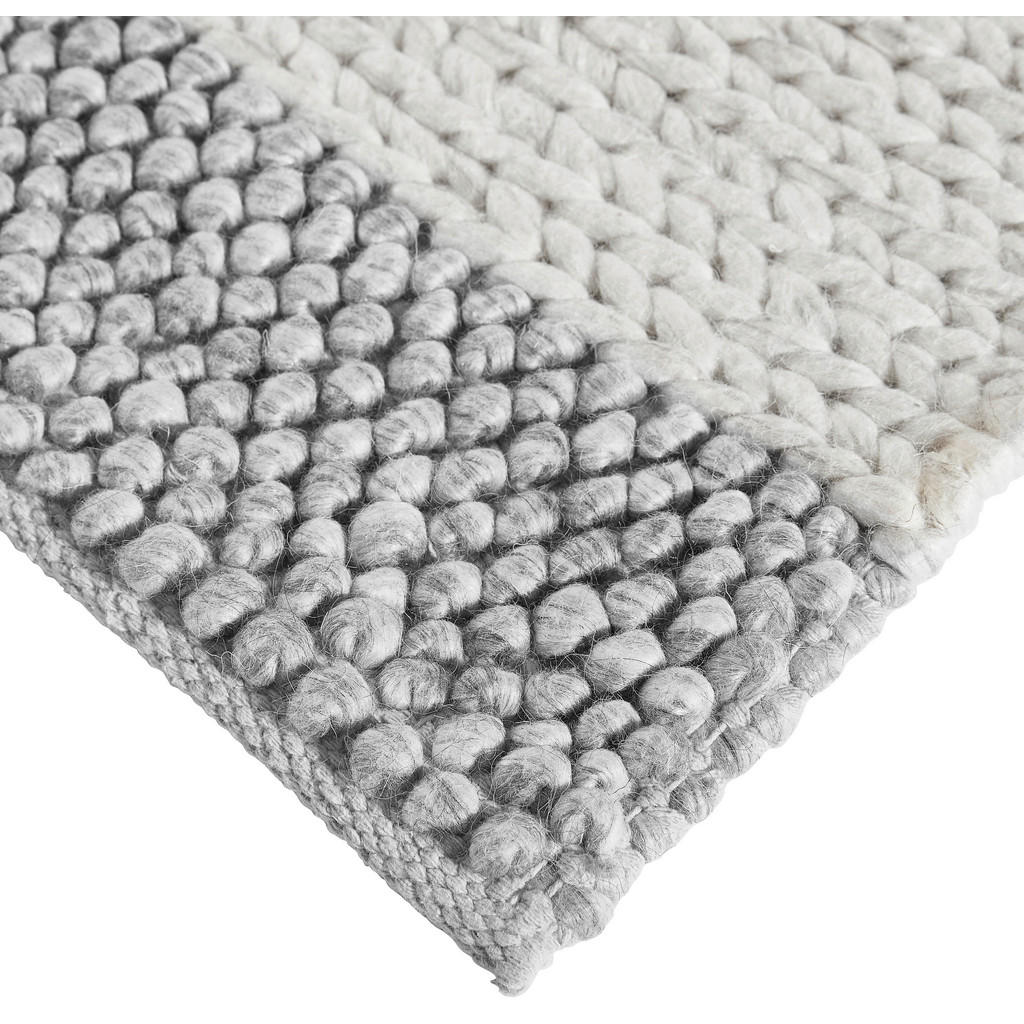 Thumbnail - Linea Natura Handwebteppich Nordic, Grau, Dunkelgrau, Textil, Karo, rechteckig, 80x150 cm, Textiles Vertrauen - Oeko-Tex...