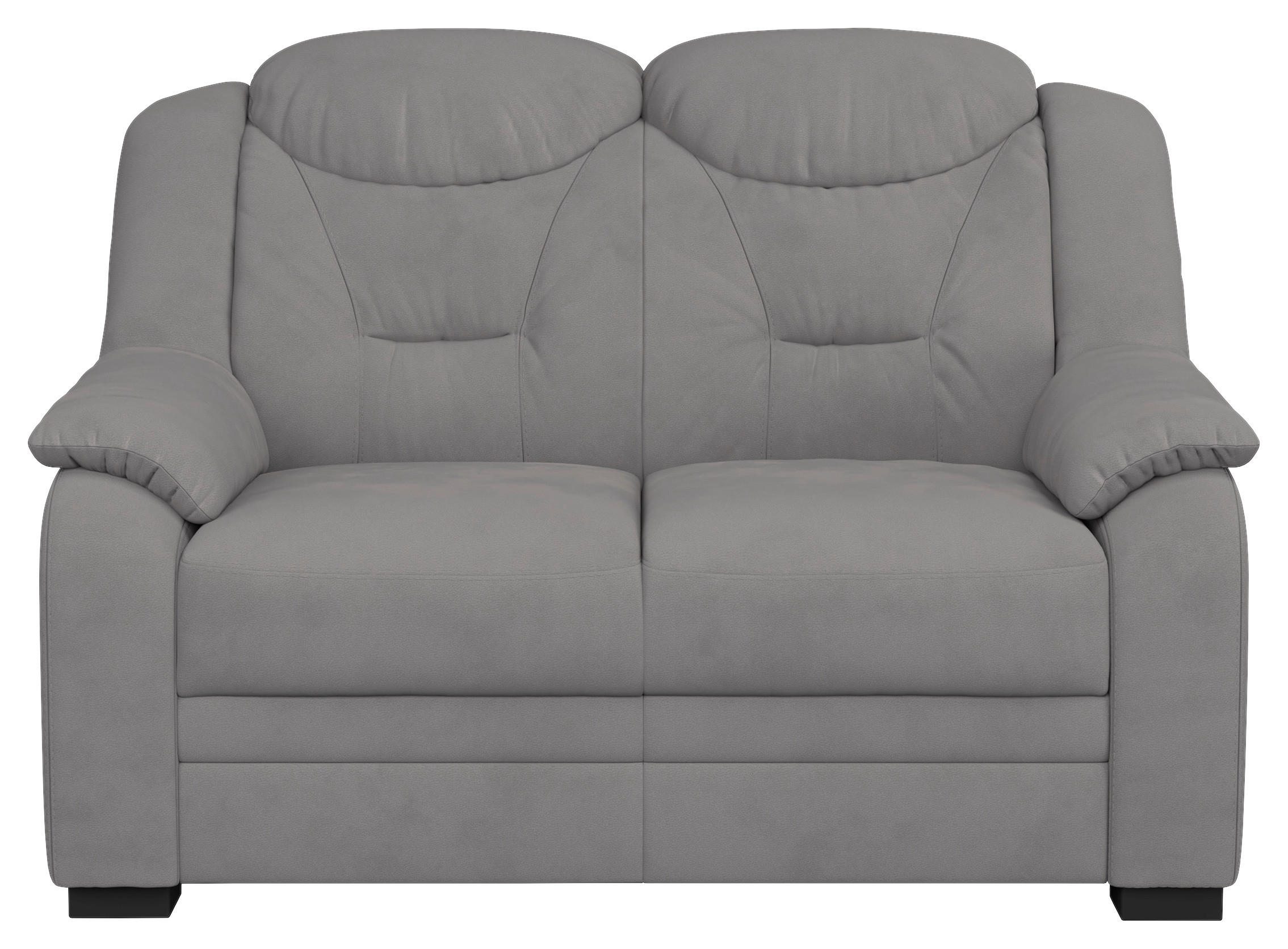 2-SITZER-SOFA in Mikrofaser Hellgrau  - Hellgrau/Schwarz, Basics, Kunststoff/Textil (138/99/99cm) - MID.YOU