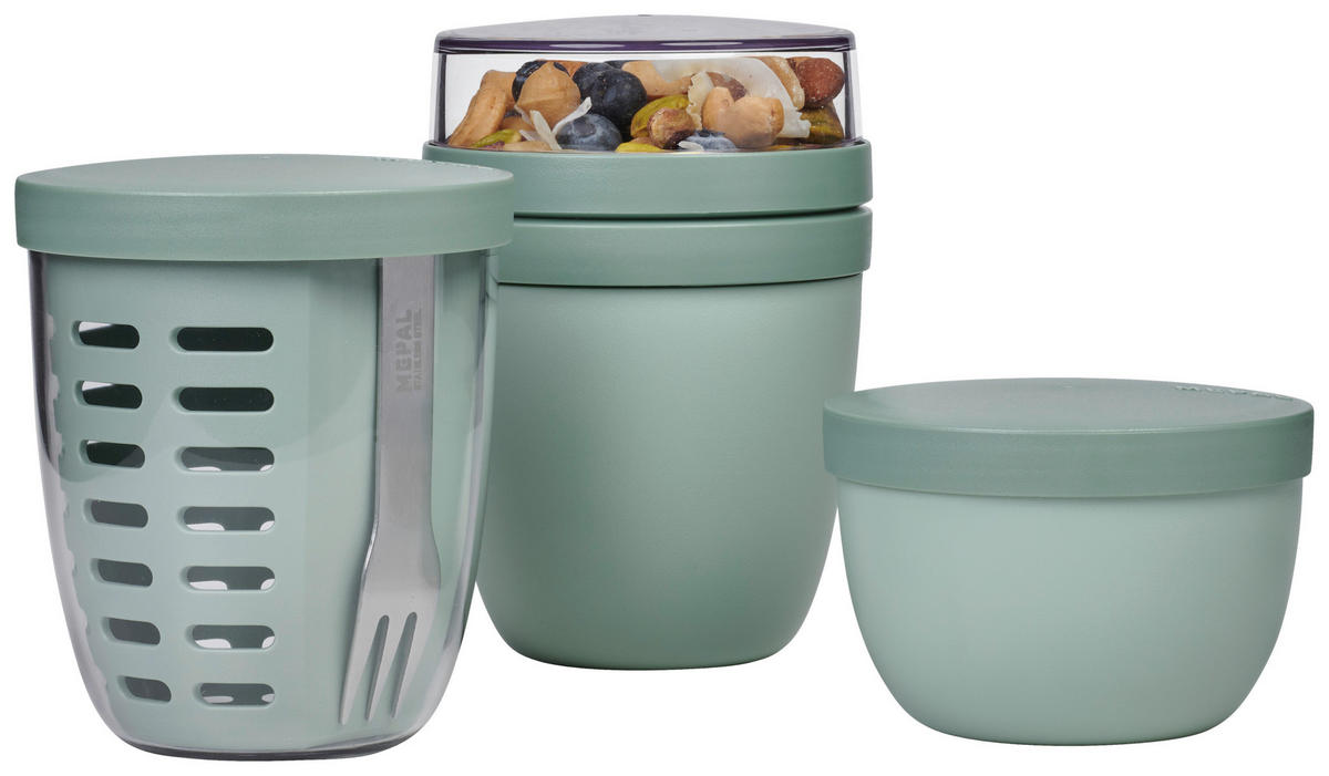 PAUSENSET - Salbeigrün, KONVENTIONELL, Kunststoff (21,4/10,6/19,8cm) - Mepal