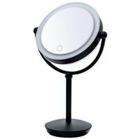 SCHMINKSPIEGEL  - Schwarz, Basics, Glas/Metall (23,5cm) - Sadena