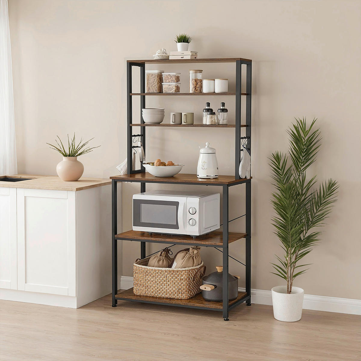 REGAL Schwarz, Dunkelbraun  - Dunkelbraun/Schwarz, Trend, Holzwerkstoff/Metall (80/167/40cm) - MID.YOU