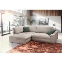 ECKSOFA in Struktur, Chenille Sandfarben  - Sandfarben/Silberfarben, Design, Textil/Metall (178/268cm) - Livetastic
