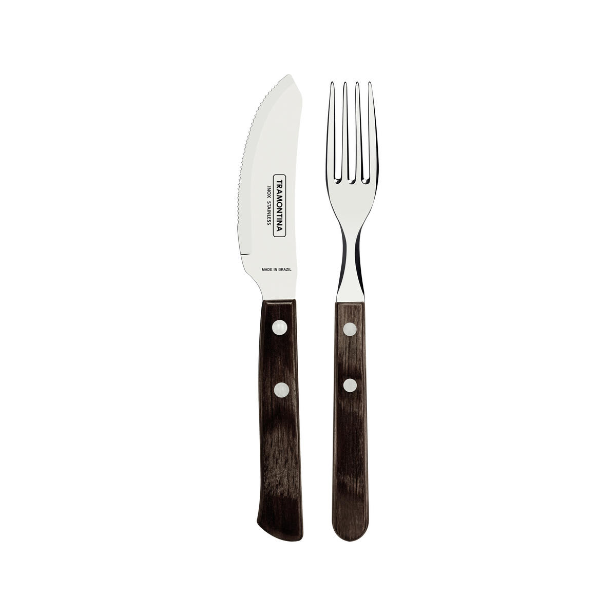 PIZZABESTECK PIZZA Edelstahl  für  - Edelstahlfarben/Braun, Design, Metall (21cm) - TRAMONTINA