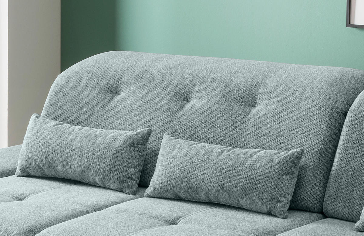 ECKSOFA in Chenille Mintgrün  - Chromfarben/Mintgrün, Design, Textil/Metall (280/254cm) - Livetastic
