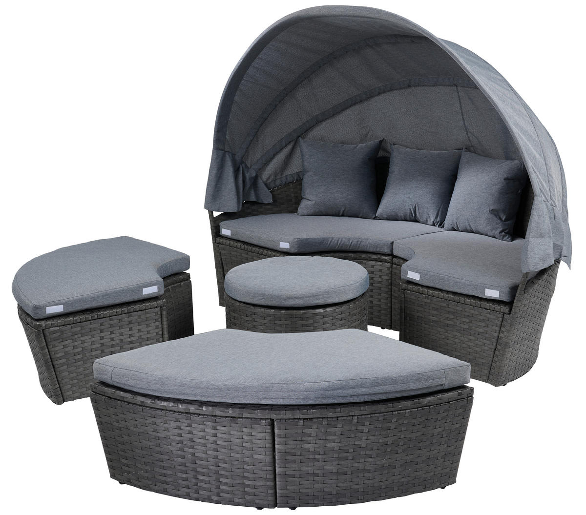GARTENMUSCHEL  - Grau, MODERN, Kunststoff/Textil - Ambia Garden