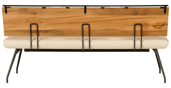 SITZBANK 190/88/62 cm  in Schwarz, Eichefarben, Beige  - Eichefarben/Beige, Design, Holzwerkstoff/Textil (190/88/62cm) - Moderano