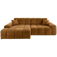 ECKSOFA Bouclé Goldfarben  - Goldfarben/Schwarz, Modern, Kunststoff/Textil (152/301cm) - Livetastic