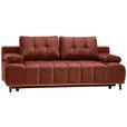 SCHLAFSOFA in Webstoff Rostfarben  - Rostfarben/Schwarz, Design, Holz/Textil (206/77-87/102cm) - Novel