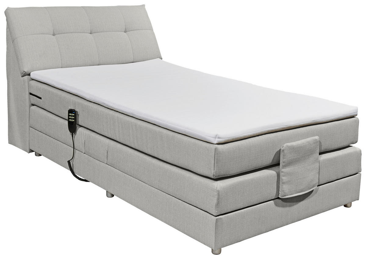 BOXSPRINGBETT 120/200 cm,  in Silberfarben,  {item.attr('349-543‘),[, ]}{item.attr('328-587‘),[ ]} - Silberfarben, Design, Kunststoff/Textil (120/200cm) - Esposa