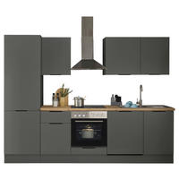 KÜCHENBLOCK   in Graphitfarben  - Schwarz/Graphitfarben, Basics, Holzwerkstoff/Metall (280/211/60cm) - Xora