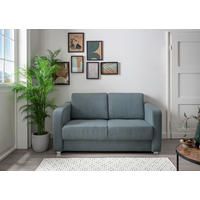 SCHLAFSOFA Mia in Cord Petrol  - Chromfarben/Petrol, Basics, Kunststoff/Textil (159/88/87cm) - Livetastic