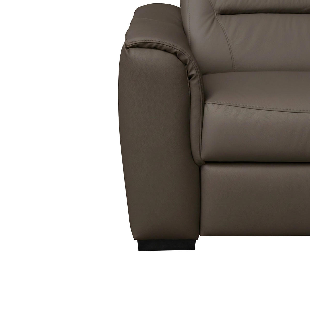 ECKSOFA  in Lederlook Echtleder Dunkelbraun  - Wengefarben/Dunkelbraun, Design, Leder/Holz (260/212cm) - Celina Home