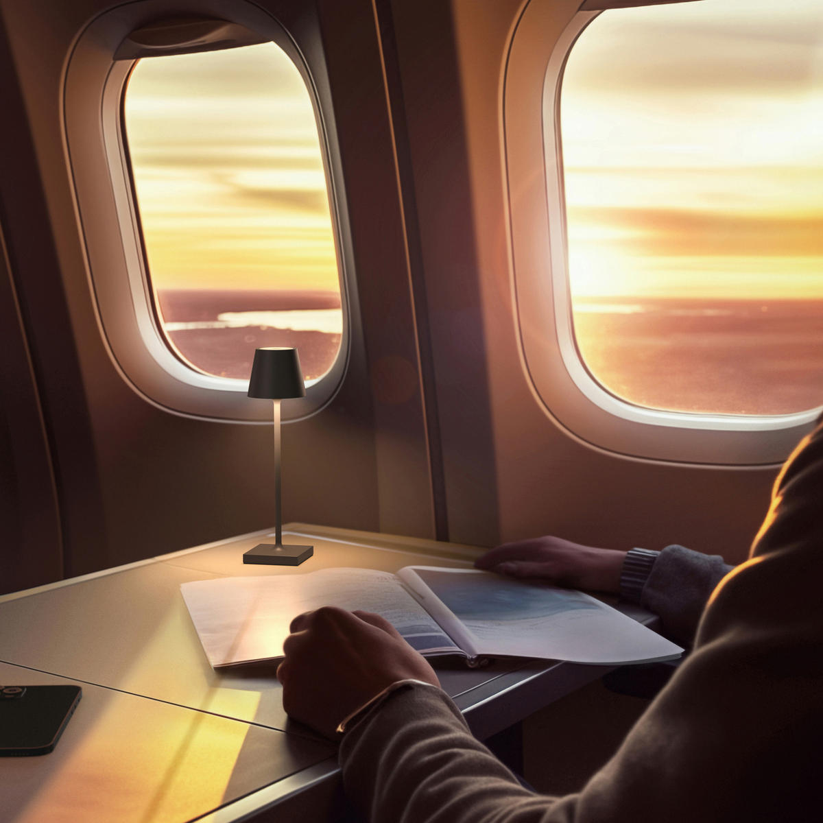 AKKU-TISCHLEUCHTE Nuindie 5,6/5,6/21 cm   - Anthrazit, Basics, Metall (5,6/5,6/21cm)