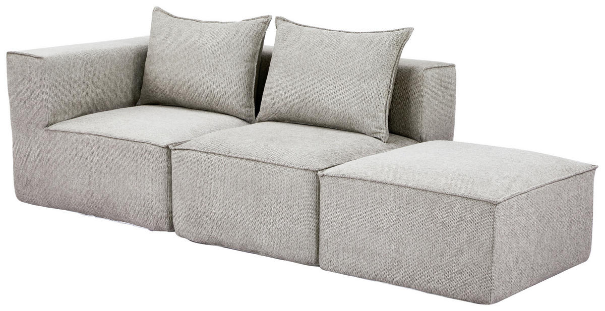 HOCKER in Textil Naturfarben  - Naturfarben, Design, Kunststoff/Textil (71/41/71cm) - Carryhome