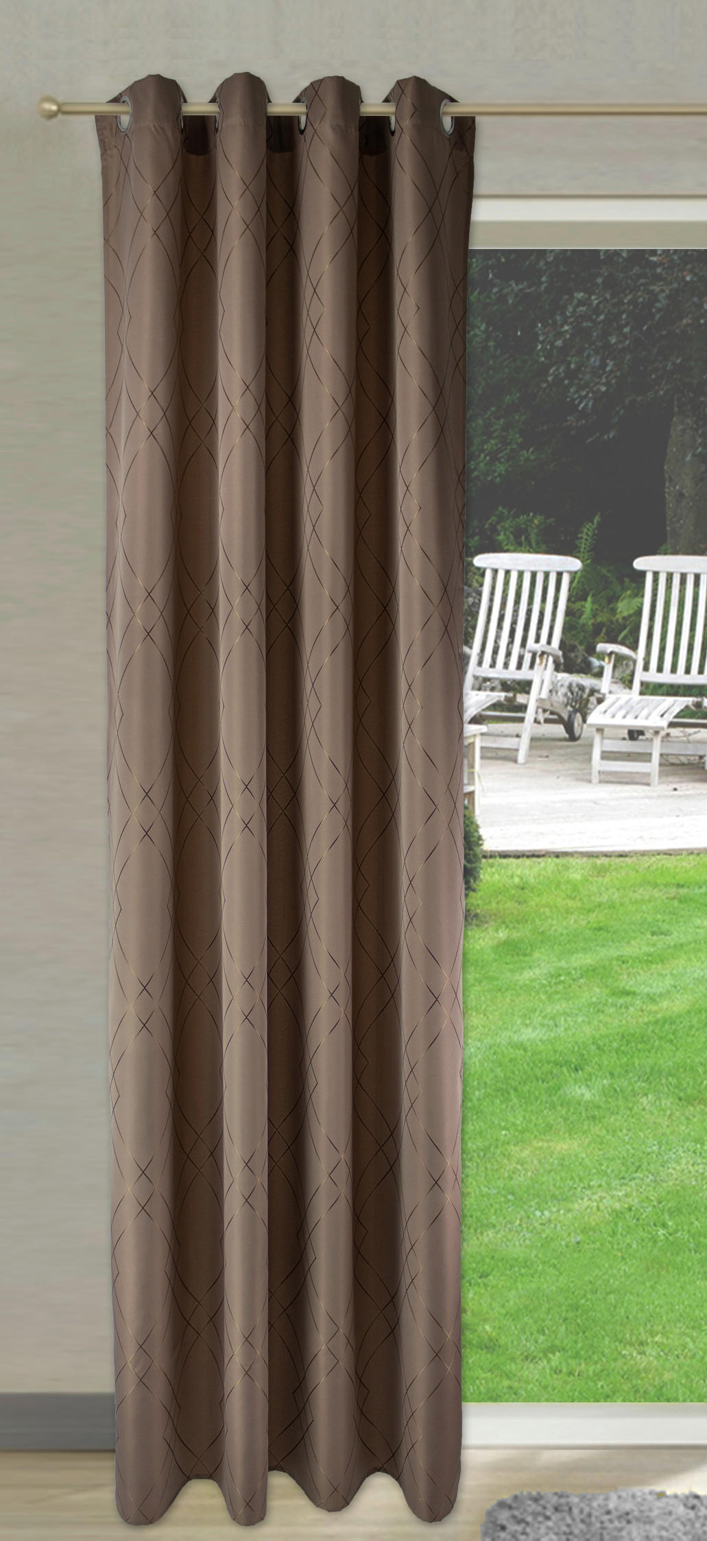 ÖSENSCHAL halbtransparent 140/245 cm   - Braun, Basics, Textil (140/245cm)