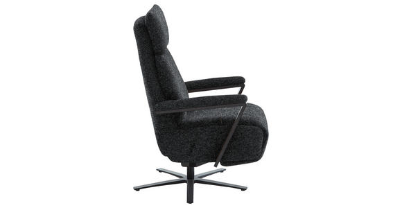 RELAXSESSEL in Textil Graphitfarben - Schwarz/Graphitfarben, Design, Textil/Metall (68/117/85cm) - Cantus