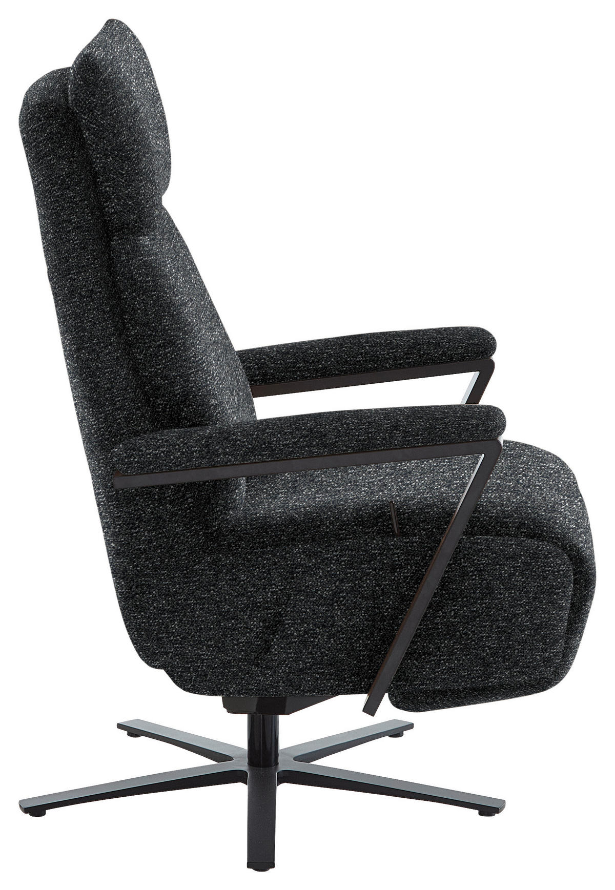 RELAXSESSEL in Textil Graphitfarben  - Schwarz/Graphitfarben, Design, Textil/Metall (68/117/85cm) - Cantus