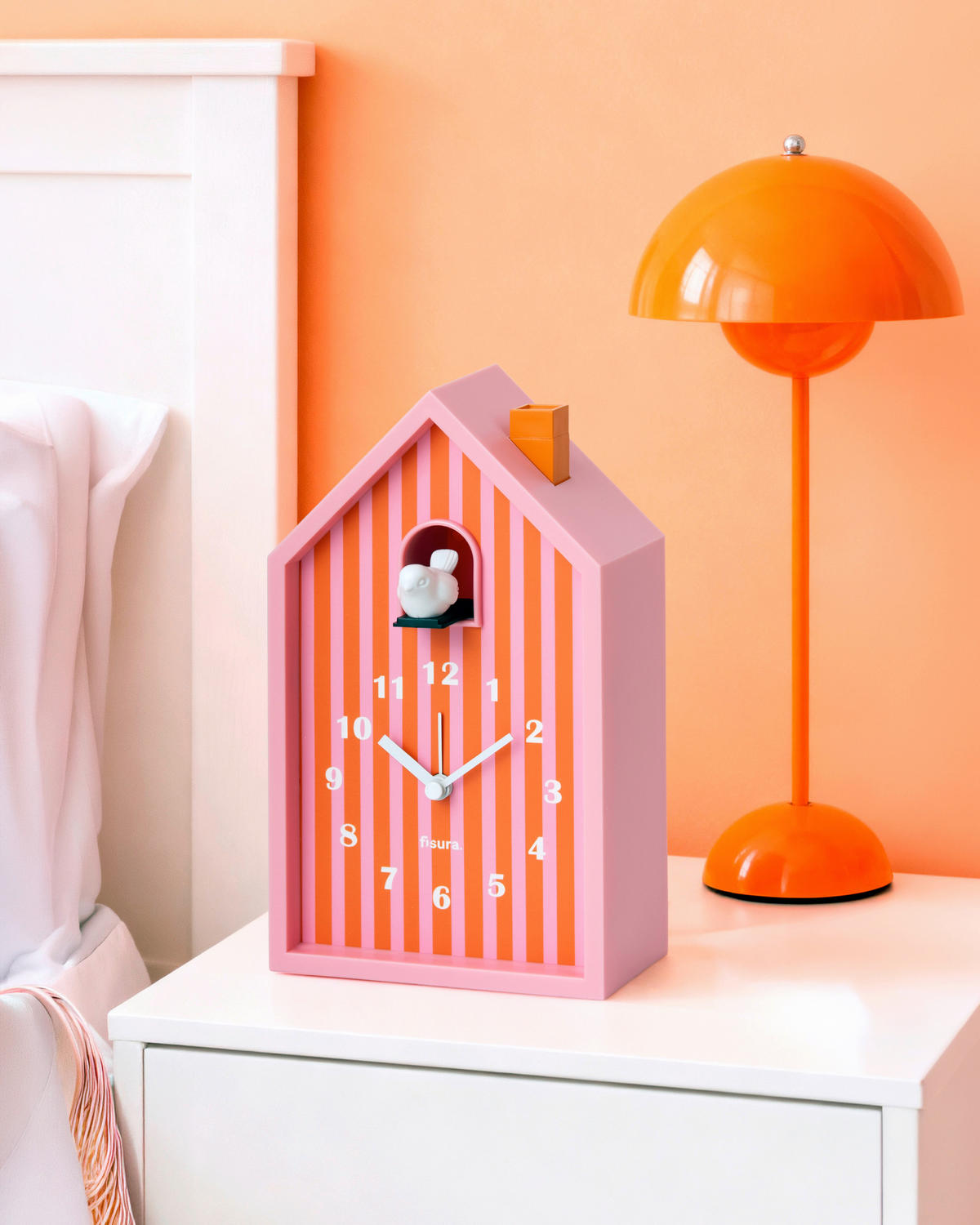 UHR Orange, Weiß, Pink  - Pink/Orange, Design, Kunststoff/Metall (13/7/21.5cm)