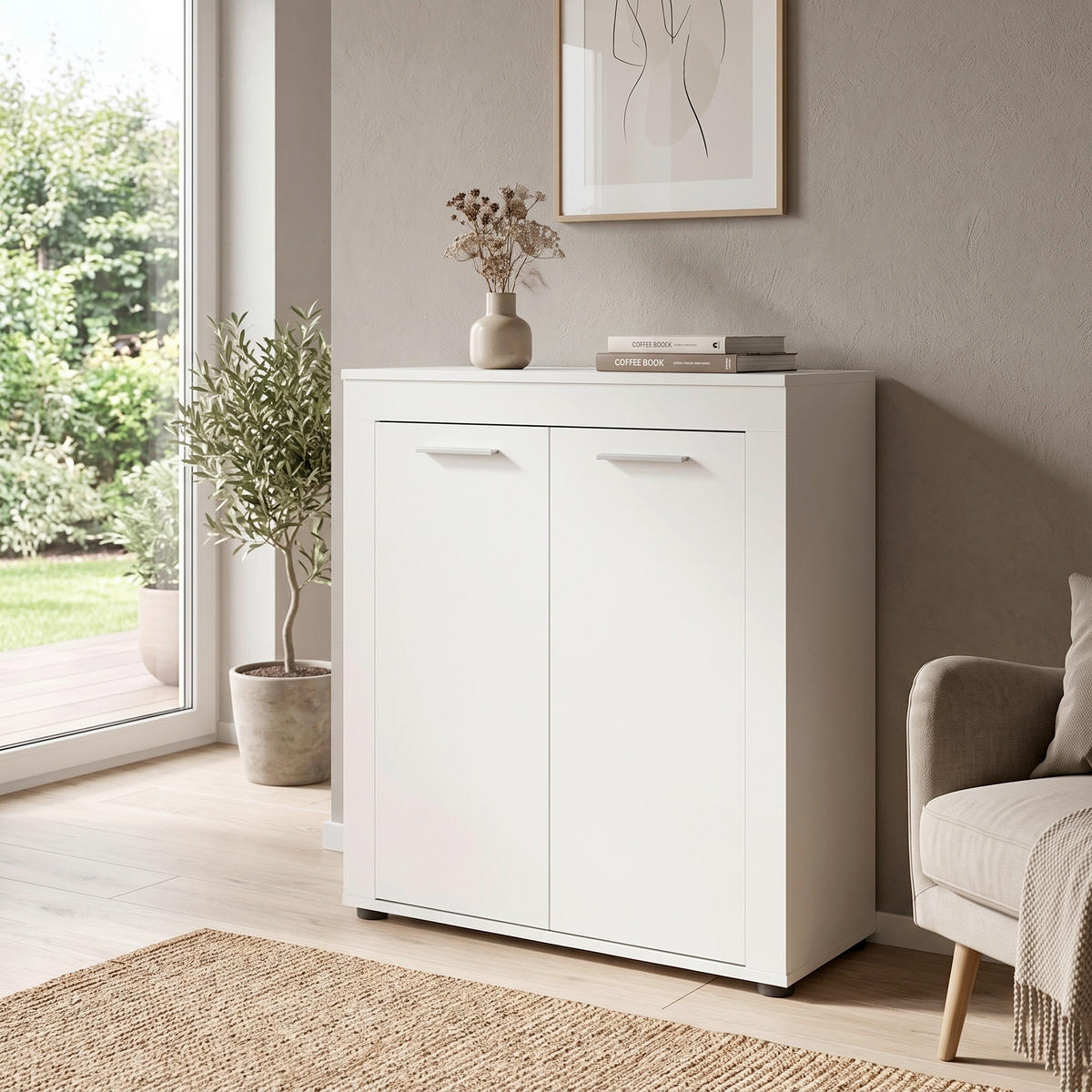 HIGHBOARD Jam 80/88/35 cm  - Weiss/Silberfarben, Design, Holzwerkstoff/Kunststoff (80/88/35cm) - MID.YOU