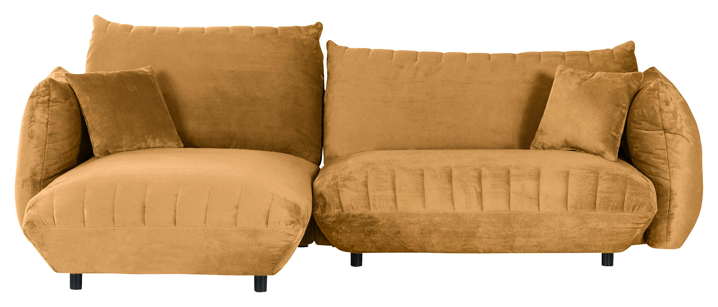 HÖRNSOFFA i plysch orange - orange/svart, Klassisk, textil/plast (170/270cm) - MID.YOU