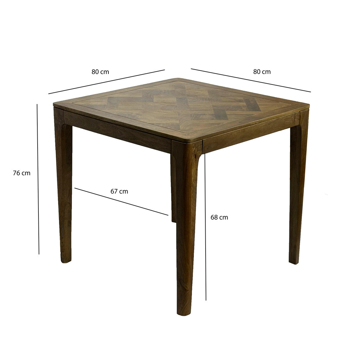 {iNAME,[]} 80/80/76 cm Echtholz  Holz quadratisch Braun  - Braun, Design, Holz (80/80/76cm) - Livetastic