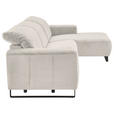 ECKSOFA in Cord Creme  - Creme/Schwarz, KONVENTIONELL, Textil/Metall (266/180cm) - Hom`in