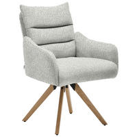 ARMLEHNSTUHL  in Jacquard  - Eichefarben/Grau, Design, Holz/Textil (62/86/68cm) - Welnova