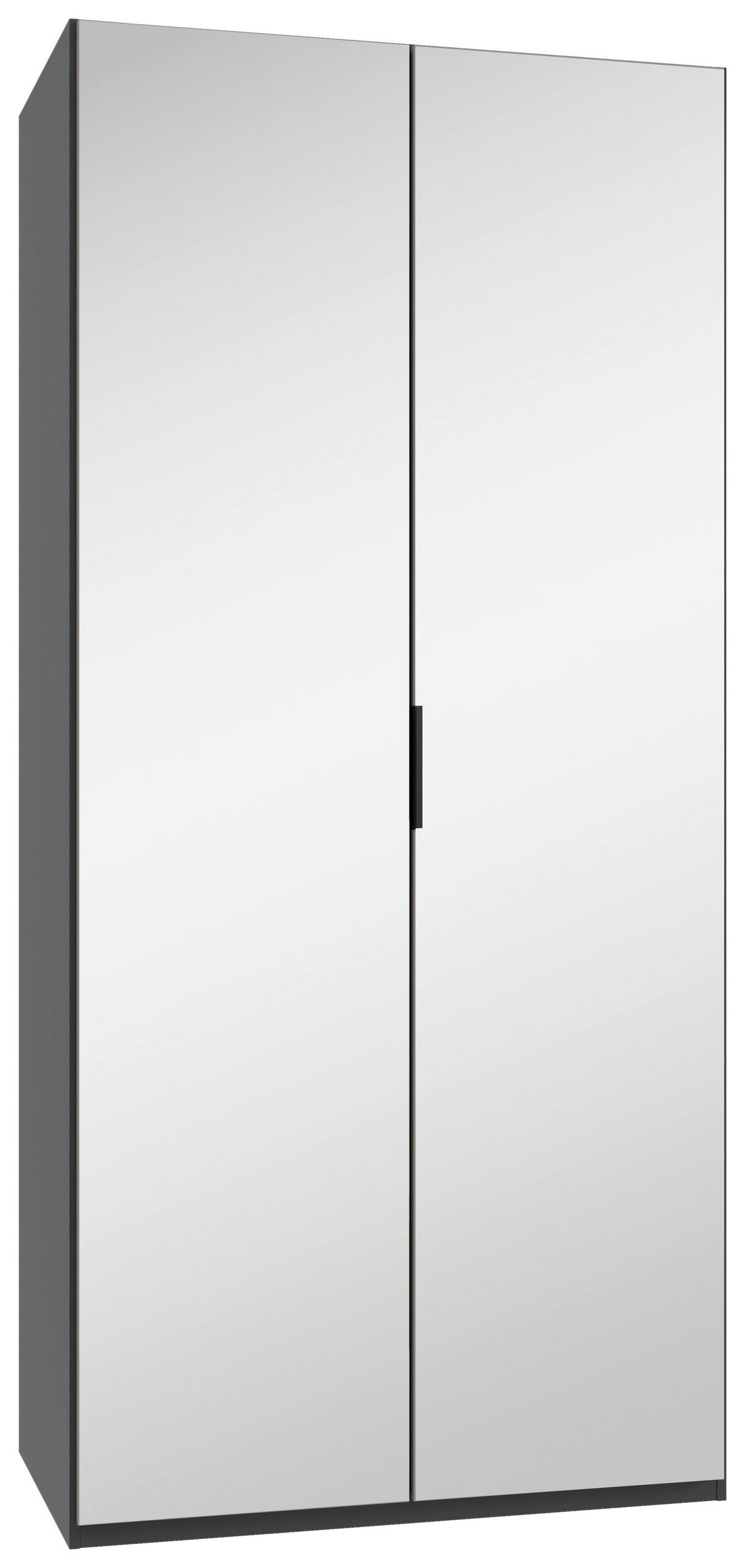 FALTTÜRENSCHRANK 100/216/58 cm 2-türig Graphitfarben, Sahara - Schwarz/Graphitfarben, Design, Glas/Holzwerkstoff (100/216/58cm) - Boxxx