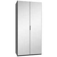 FALTTÜRENSCHRANK 100/216/58 cm 2-türig Graphitfarben, Sahara  - Schwarz/Graphitfarben, Design, Glas/Holzwerkstoff (100/216/58cm) - Boxxx
