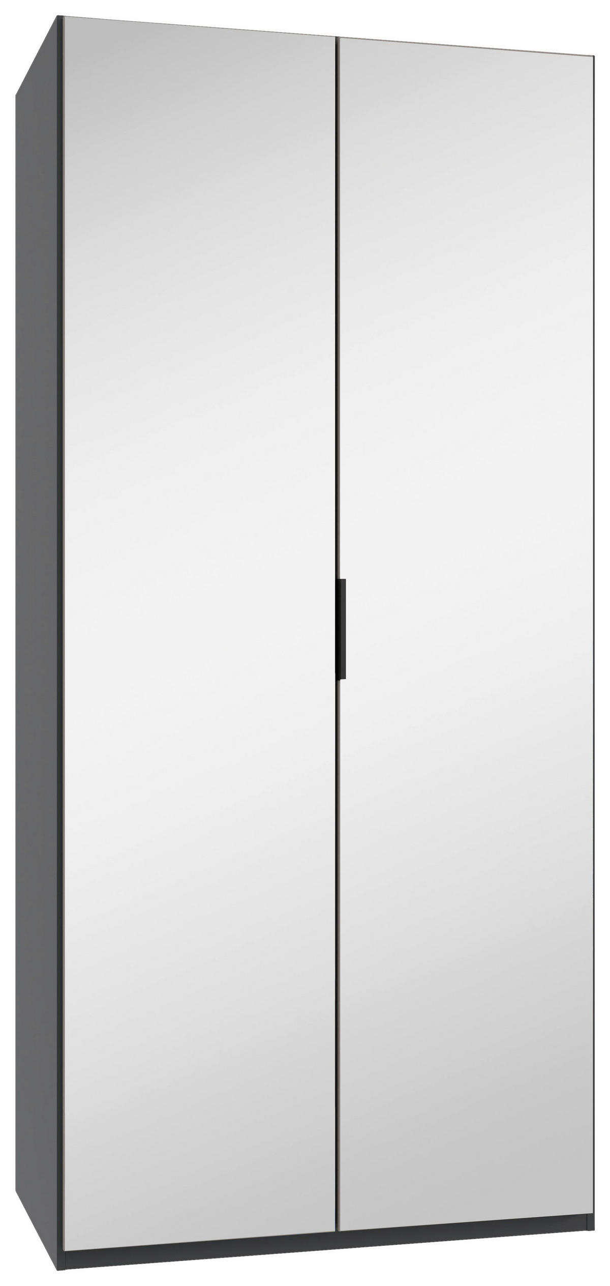 FALTTÜRENSCHRANK 100/216/58 cm 2-türig Graphitfarben, Sahara  - Schwarz/Graphitfarben, Design, Glas/Holzwerkstoff (100/216/58cm) - Boxxx
