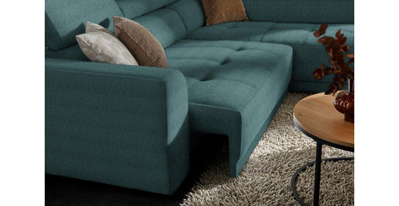 ECKSOFA in Chenille Blau - Blau/Schwarz, Design, Kunststoff/Textil (284cm) - Xora