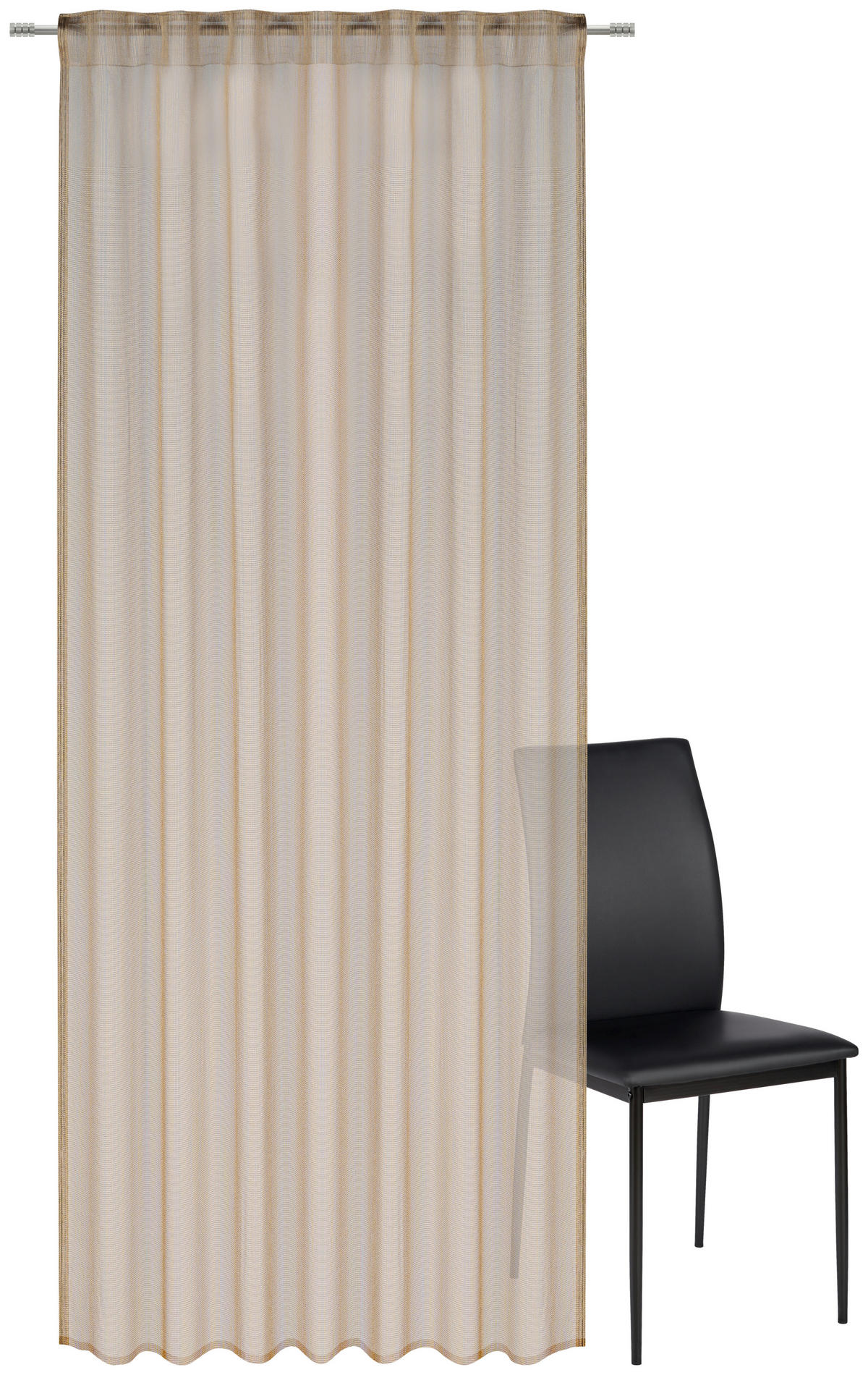 FERTIGVORHANG transparent  - Goldfarben, Design, Textil (140/245cm)