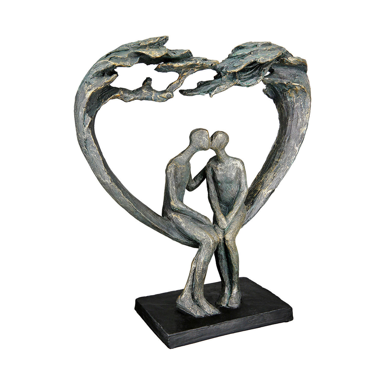 XXXLutz Skulptur Kiss under Tree Bronze 26.5x30x8.5 cm