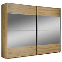 SCHWEBETÜRENSCHRANK 270/210/60 cm 2-türig Eiche Artisan  - Alufarben/Eiche Artisan, KONVENTIONELL, Glas/Holzwerkstoff (270/210/60cm) - Ti'me