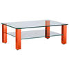 COUCHTISCH in Metall, Glas 110/70/42,5 cm  - Rot/Orange, Design, Glas/Kunststoff (110/70/42,5cm)