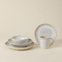 KOMBISERVICE Creme, Weiß Hochglanz EIVISSA 5-teilig 1 Personen  - Weiß Hochglanz/Creme, Basics, Keramik - Costa Nova