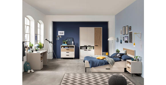 BETT 120/200 cm in Kaschmir - Kaschmir/Anthrazit, KONVENTIONELL, Holzwerkstoff/Metall (120/200cm) - Xora