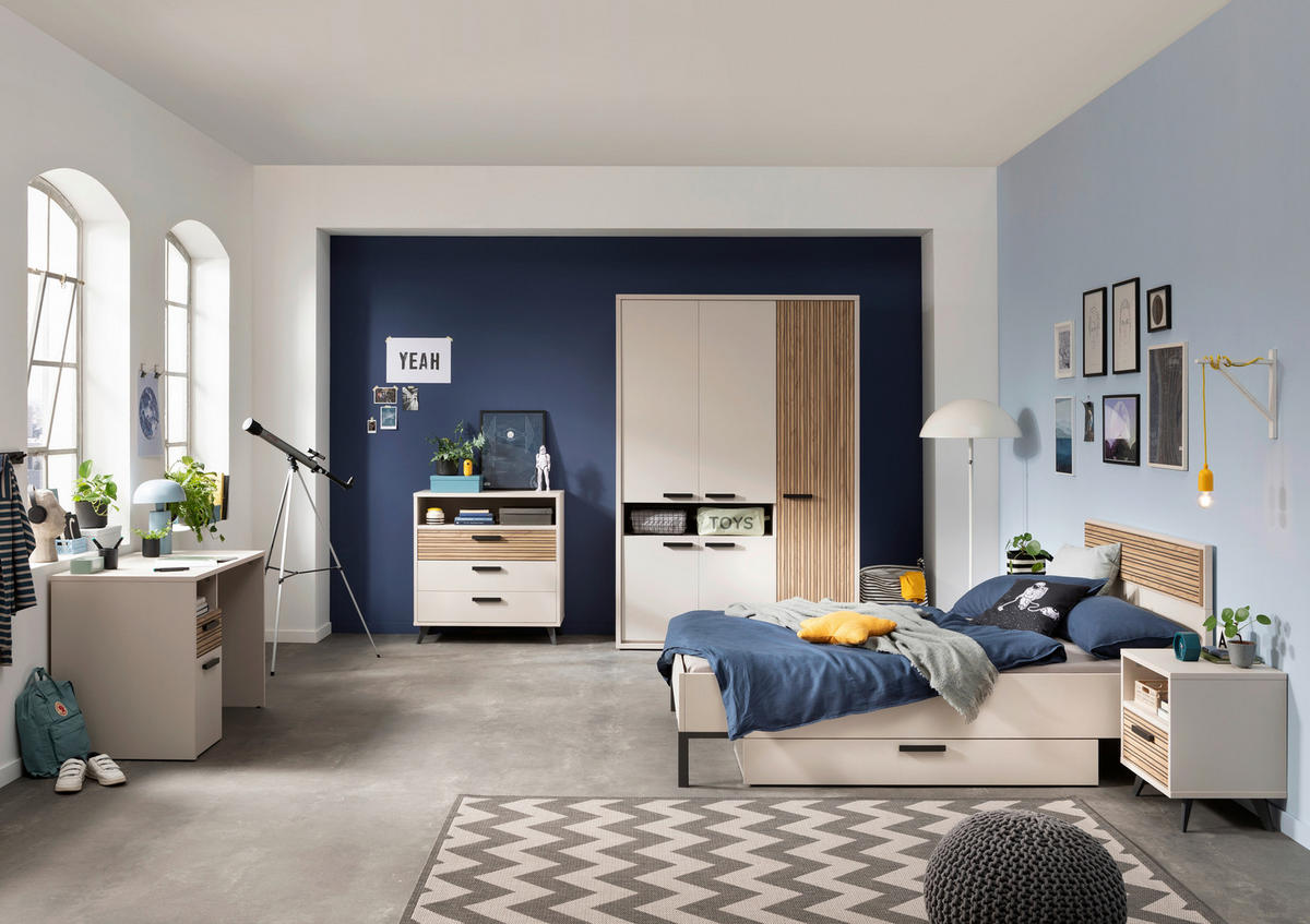 BETT 120/200 cm  in Kaschmir  - Kaschmir/Anthrazit, KONVENTIONELL, Holzwerkstoff/Metall (120/200cm) - Xora