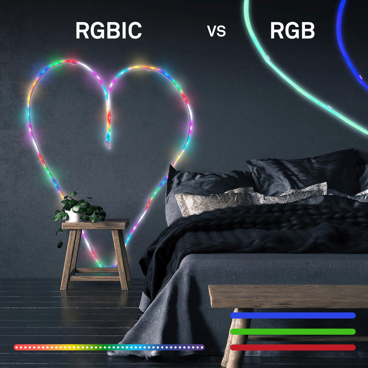 LED SZALAG  - fehér, Basics, műanyag (300/0,7/1,4cm)