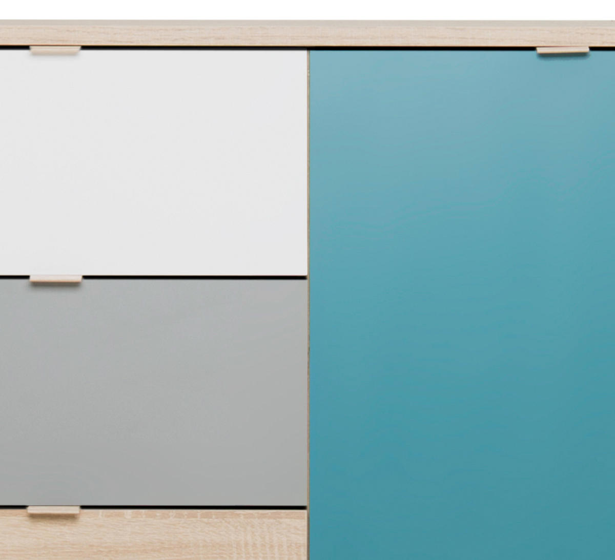 KOMMODE  in 103/87/40 cm  - Eichefarben/Petrol, Trend, Holzwerkstoff (103/87/40cm) - MID.YOU