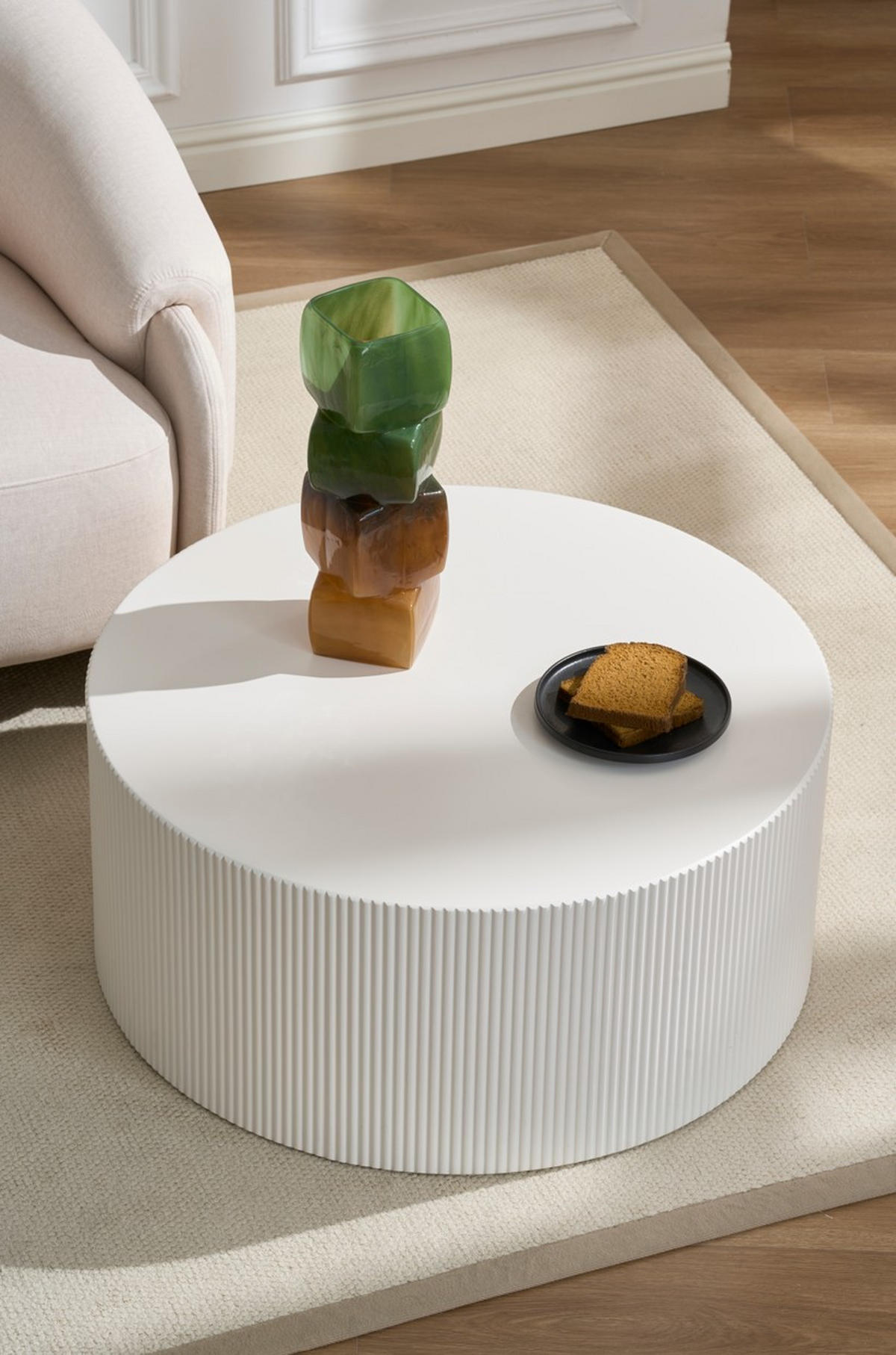 COUCHTISCH 80/80/35 cm rund Schwarz  - Schwarz, Design, Holzwerkstoff (80/80/35cm) - MID.YOU