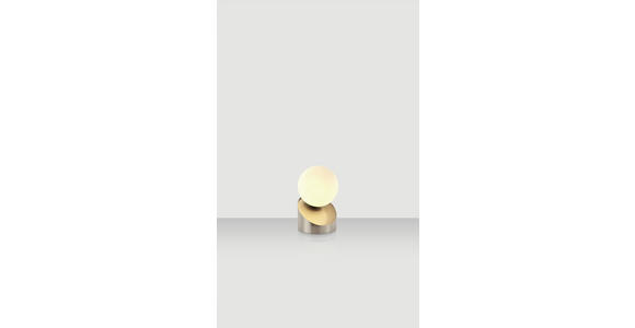 LED-TISCHLEUCHTE   - Weiß/Nickelfarben, Design, Glas/Metall (16cm) - Novel
