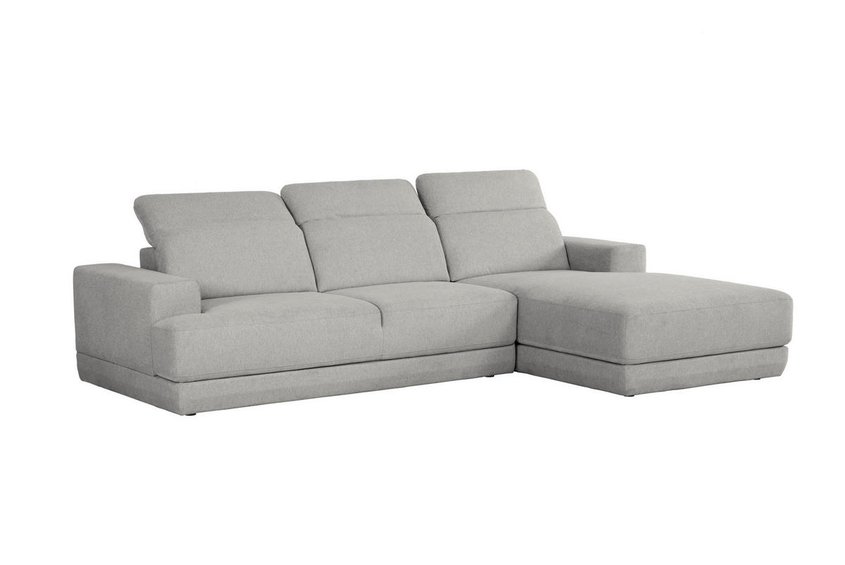 ECKSOFA in Webstoff Hellgrau  204/293 cm  - Hellgrau/Schwarz, Design, Kunststoff/Textil (204/293cm) - MID.YOU
